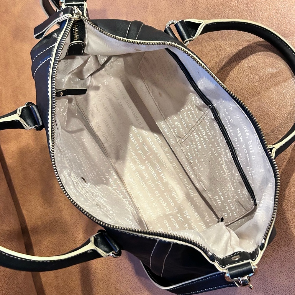 KATE SPADE NY Mott Street Riley Satchel Leather Storybook Lining Crossbody 15x9 - Picture 8 of 16